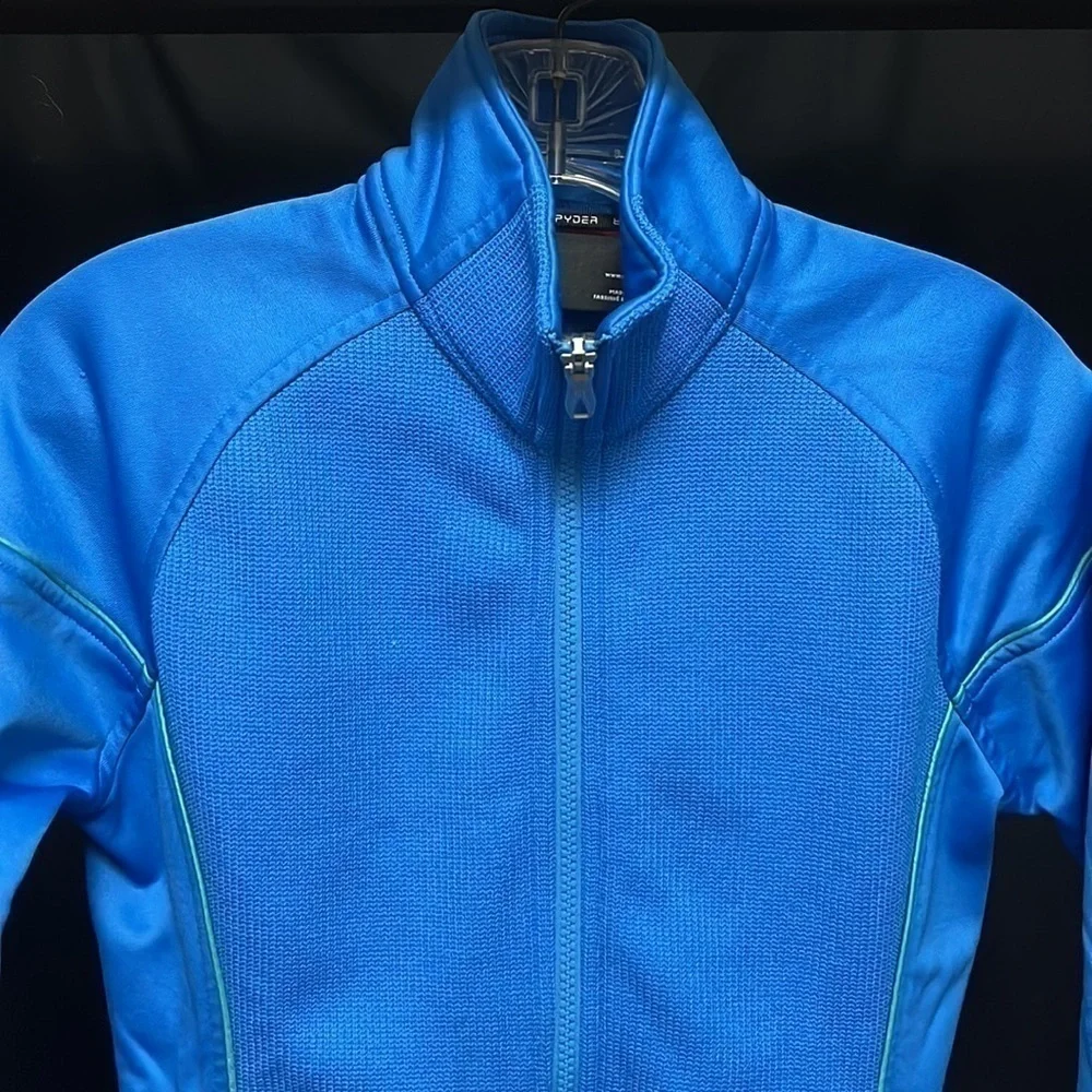 SPYDER- Light Blue With Light Green Trim Sweater Jacket